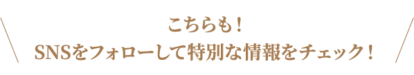 こちらも！SNSをフォローして特別な情報をチェック！